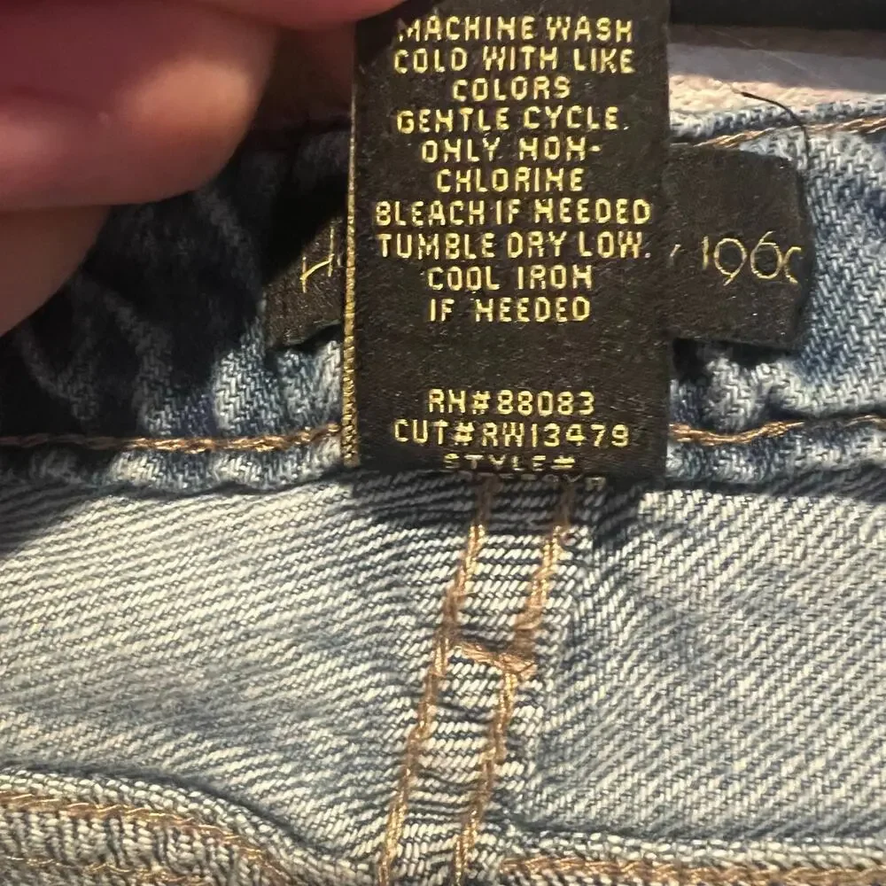 House of Harlow 1960 Button Fly Split Hem Straight Leg Jean 30